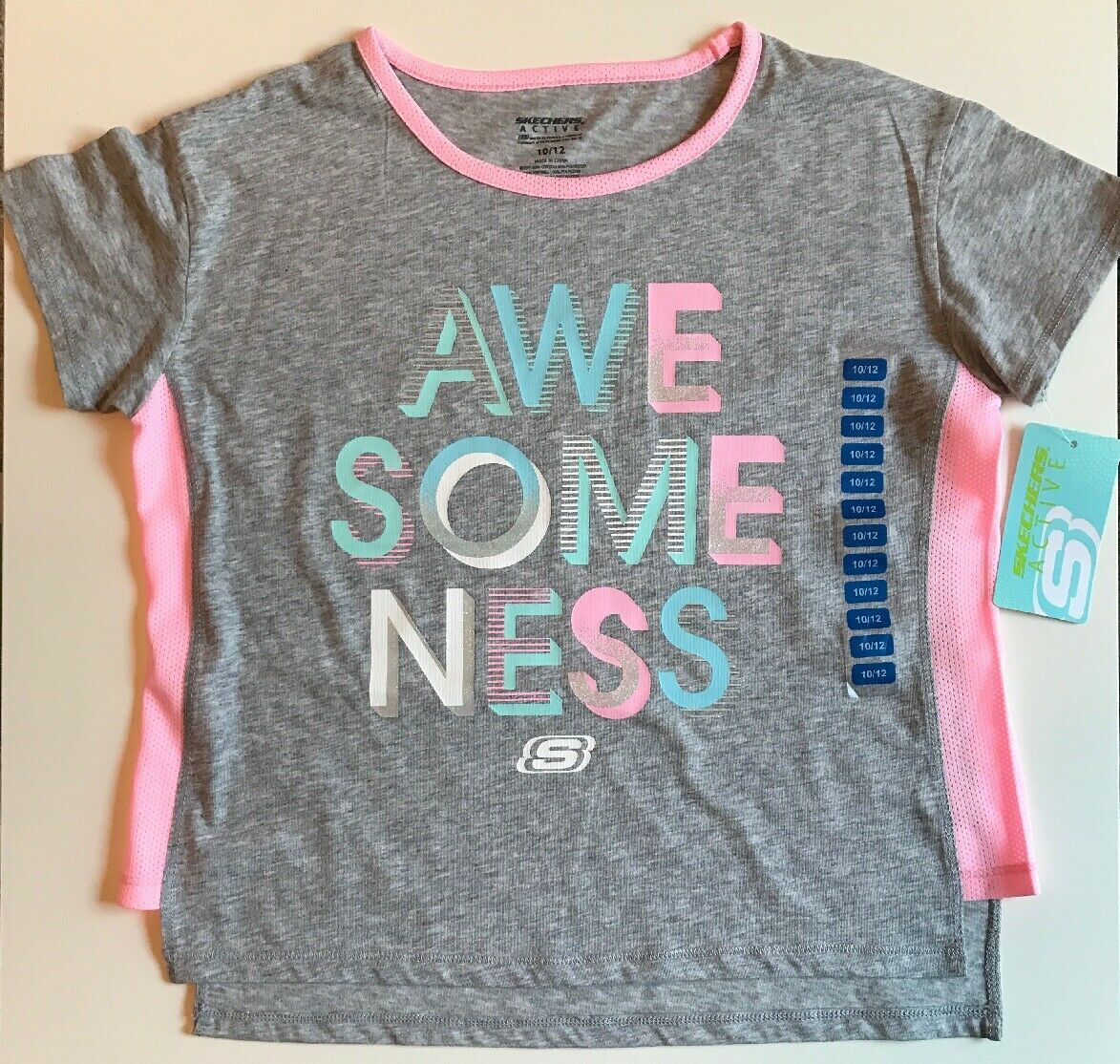 Skechers Girls Active Sport Tee Shirt “Awe Some Ness” (Size 4) - ADDROS.COM